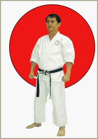 Iwakabe Sensei demonstrating Shotokan Karate form